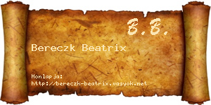 Bereczk Beatrix névjegykártya